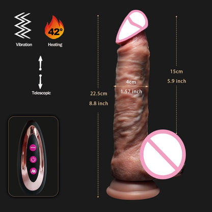 Vibrador Realista con Empuje y Vibración — Juguete Sexual para Ella y Él