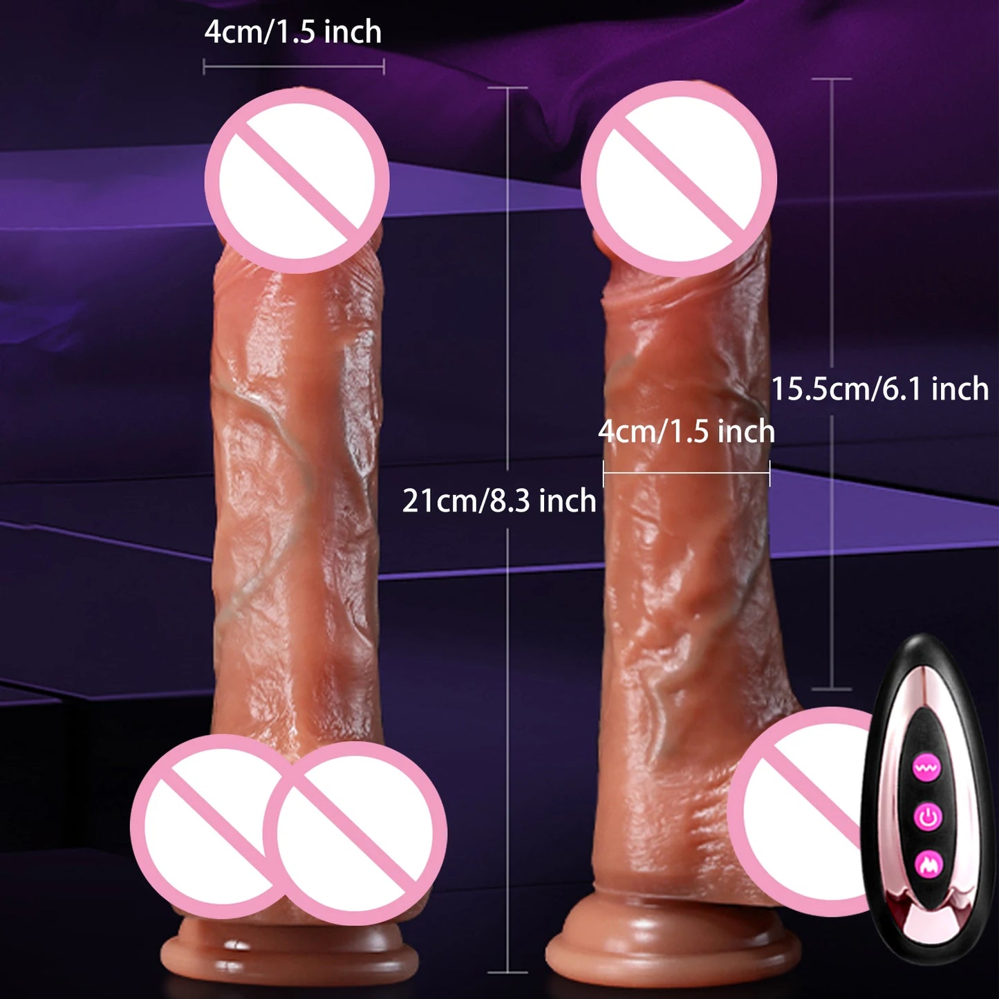 Vibrador Realista con Empuje y Vibración — Juguete Sexual para Ella y Él