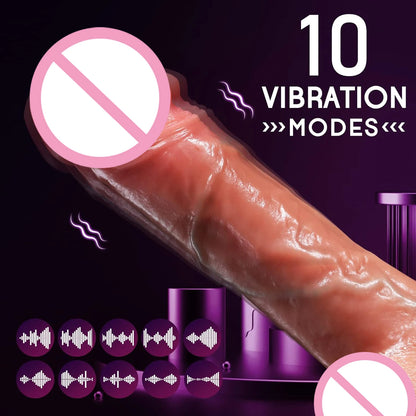 Vibrador Realista con Empuje y Vibración — Juguete Sexual para Ella y Él