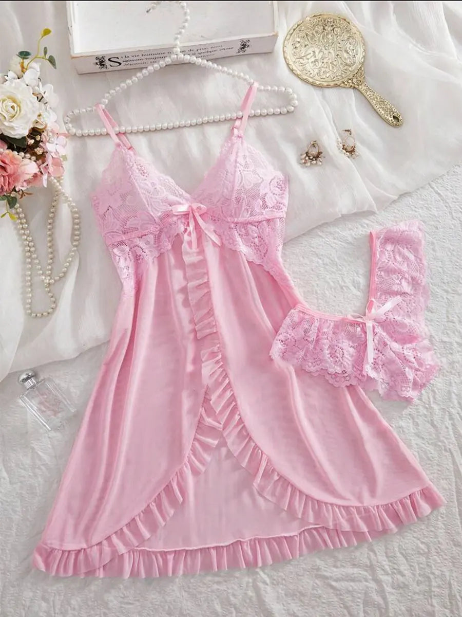 Conjunto Camisón Corto + Braguita | Pijama Seductor Mujer