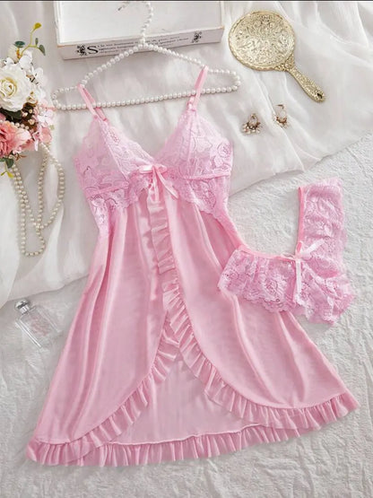 Conjunto Camisón Corto + Braguita | Pijama Seductor Mujer