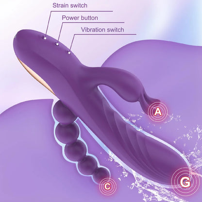 Vibrador 3 en 1 | Punto G, Clítoris y Anal | 10 Modos | Silicona Médica