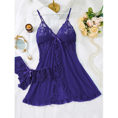 Conjunto Camisón Corto + Braguita | Pijama Seductor Mujer