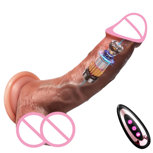 Vibrador Realista con Empuje y Vibración — Juguete Sexual para Ella y Él