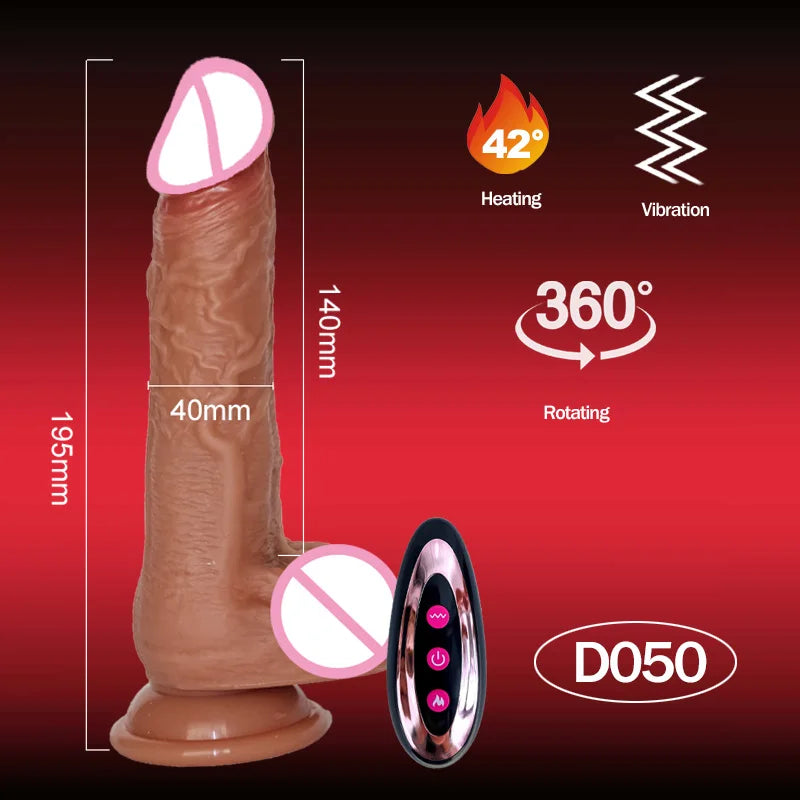 Vibrador Realista con Empuje y Vibración — Juguete Sexual para Ella y Él