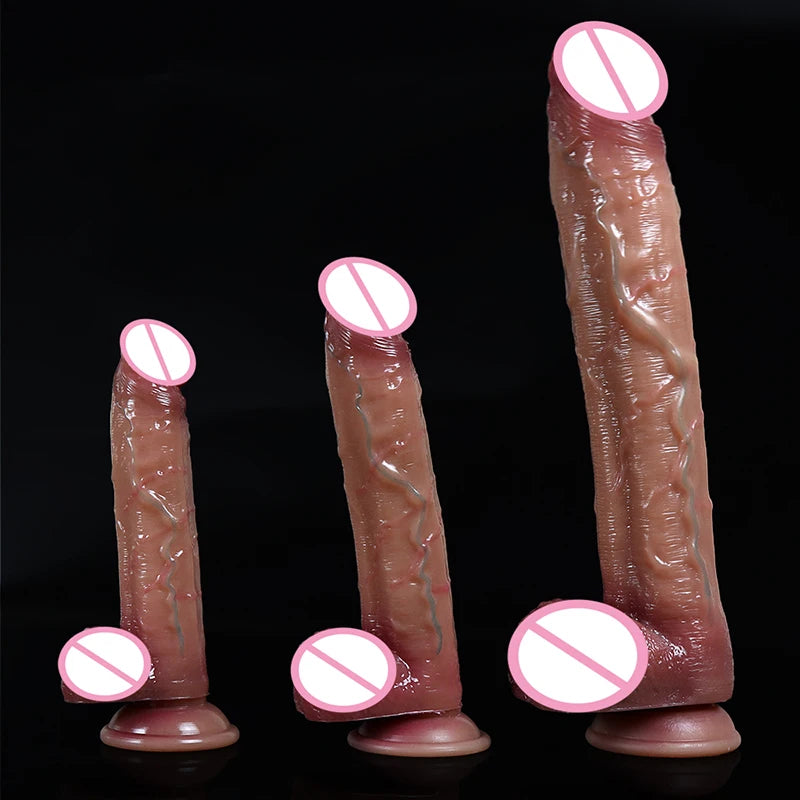 Dildo Realista de Silicona con Ventosa | Tallas S-L-XL
