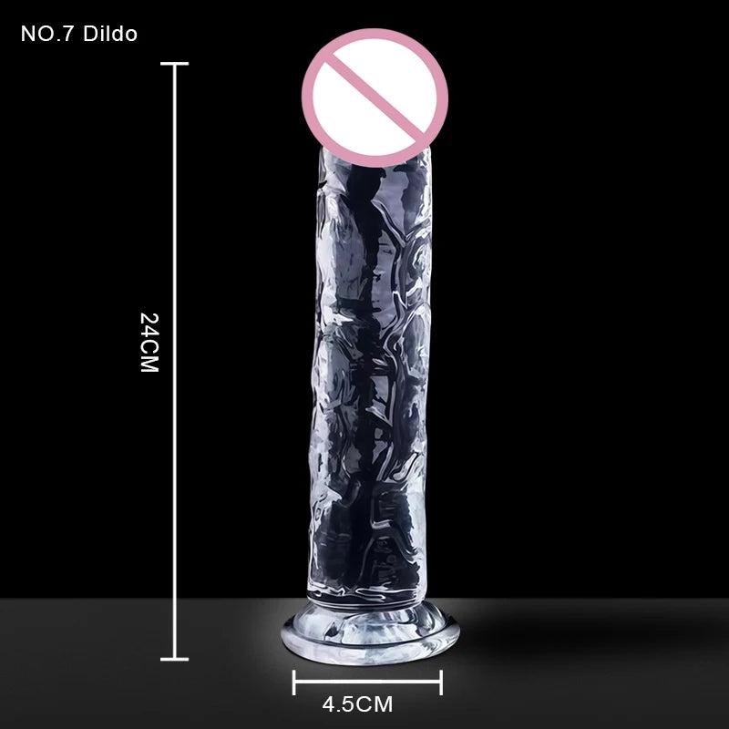 Dildo de Silicona Médica Transparente | 7 Modelos