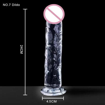 Dildo de Silicona Médica Transparente | 7 Modelos