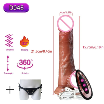 Vibrador Realista con Empuje y Vibración — Juguete Sexual para Ella y Él