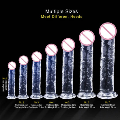 Dildo de Silicona Médica Transparente | 7 Modelos