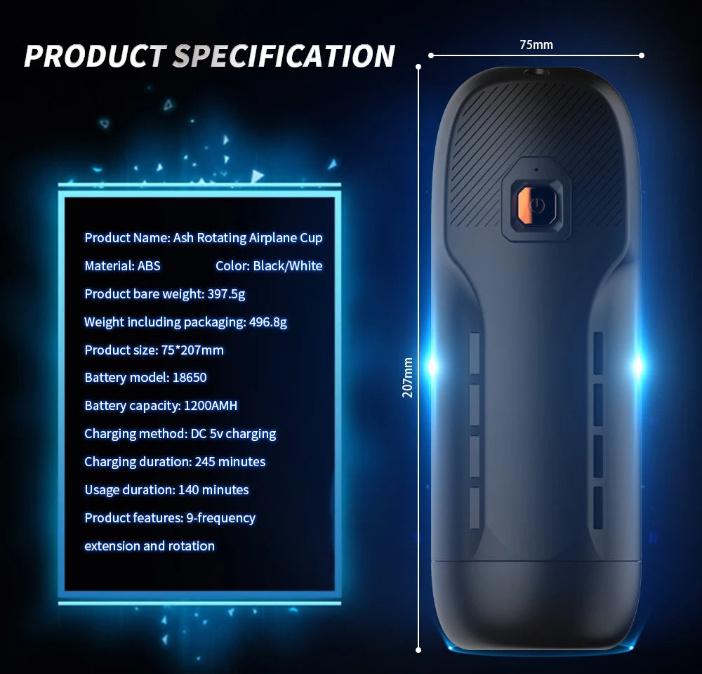 Masturbador Masculino Automático con 9 Modos de Vibración