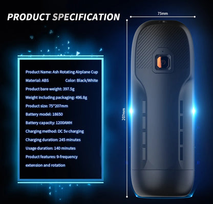 Masturbador Masculino Automático con 9 Modos de Vibración