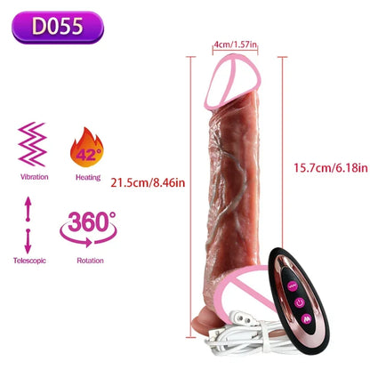 Vibrador Realista con Empuje y Vibración — Juguete Sexual para Ella y Él