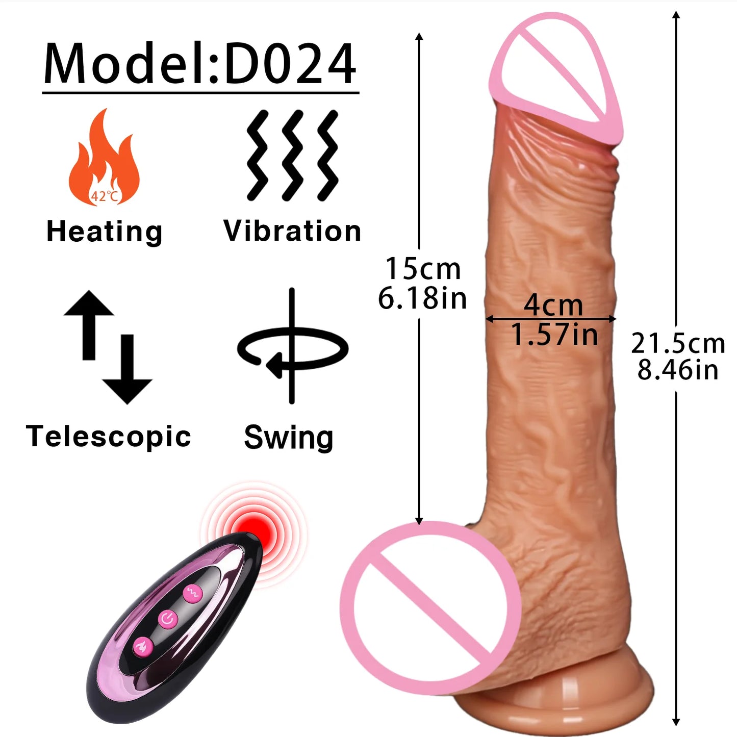 Vibrador Realista con Empuje y Vibración — Juguete Sexual para Ella y Él