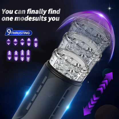 Masturbador Masculino Automático con 9 Modos de Vibración