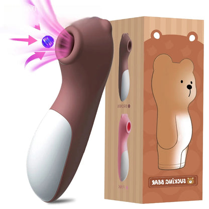 Succionador de Clítoris con Vibrador | Rosa y Marrón