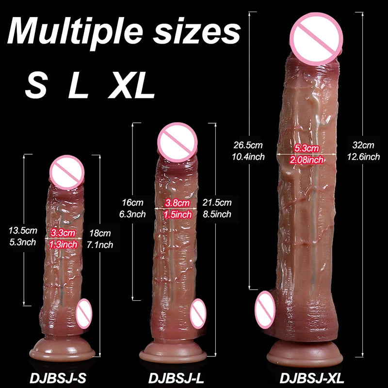 Dildo Realista de Silicona con Ventosa | Tallas S-L-XL