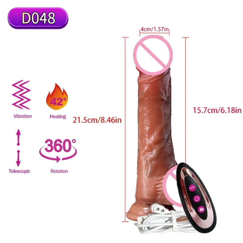 Vibrador Realista con Empuje y Vibración — Juguete Sexual para Ella y Él