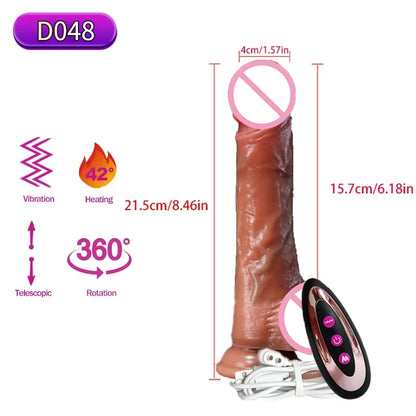 Vibrador Realista con Empuje y Vibración — Juguete Sexual para Ella y Él
