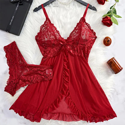 Conjunto Camisón Corto + Braguita | Pijama Seductor Mujer
