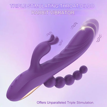 Vibrador 3 en 1 | Punto G, Clítoris y Anal | 10 Modos | Silicona Médica